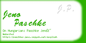 jeno paschke business card